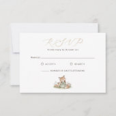 Woodland Fox Girl Baby Shower RSVP Card Kaartje (Voorkant)
