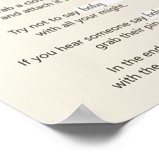 Woodland Fox Girl Baby shower Zeg geen Baby Poster (Hoek)