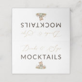 Woodland Fox Girl Drinks & Sips Mocktails Label Plaatskaartje (Buitenkant ongevouwen)
