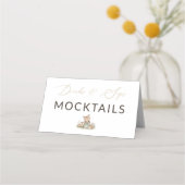 Woodland Fox Girl Drinks & Sips Mocktails Label Plaatskaartje (Achterkant)