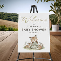 Woodland Fox Girl Welcome Baby Shower