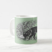 Woodland Fox Gray, Green Rustic Animal Koffiemok (Voorkant links)