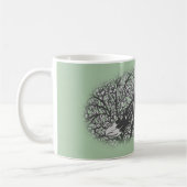Woodland Fox Gray, Green Rustic Animal Koffiemok (Links)