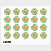 Woodland Fox Greenery Baby shower Ronde Sticker (Vel)