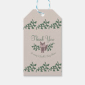 Woodland Fox Greenery Baby shower Rustic Cadeaulabel (Voorkant)