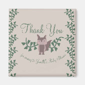 Woodland Fox Greenery Baby shower Rustic Gifts, ma Magneet (Voorkant)