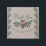 Woodland Fox Greenery Baby shower Rustic Gifts Vierkante Button 5,1 Cm<br><div class="desc">Rustic Fox Baby shower Button voor Favor of Gift Giving</div>