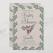 Woodland Fox Greenery Baby shower Rustic Kaart (Voorkant / Achterkant)