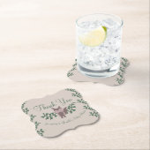 Woodland Fox Greenery Baby shower Rustic Kartonnen Onderzetters (Insitu)