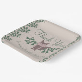 Woodland Fox Greenery Baby shower Rustic Papieren Bordje (Gebogen)