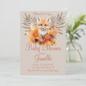 Woodland Fox Greenery Waterverf Baby shower Kaart (Staand voorkant)