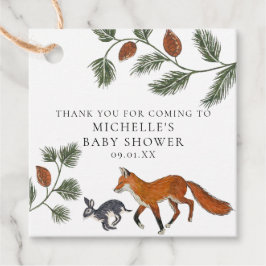 Woodland Fox & Hare Baby shower Verjaardag Bedankjes Labels