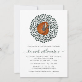 Woodland Fox & Hare | Bos Baby shower Kaart