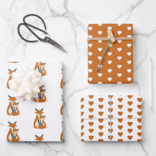 Woodland Fox - Hartpatroon verbrand Sinaasappel &  Inpakpapier Vel