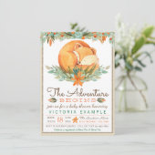 Woodland Fox Herfst Autumn Baby Shower Uitnodiging (Staand voorkant)