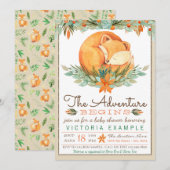 Woodland Fox Herfst Autumn Baby Shower Uitnodiging (Voorkant / Achterkant)