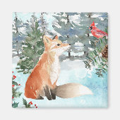 Woodland Fox Holiday Magneet (Voorkant)
