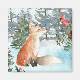 Woodland Fox Holiday Magneet