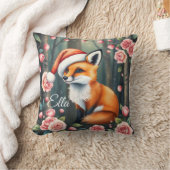 Woodland fox in Christmas hat Baby throw pillow Kussen (Deken)