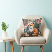 Woodland fox in Christmas hat Baby throw pillow Kussen (Stoel)