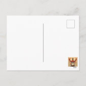 Woodland fox in Christmas hat holiday postcard Feestdagenkaart (Achterkant)