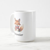 Woodland Fox in Sjaal gepersonaliseerd Koffiemok (Voorkant links)