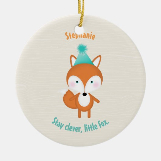 Woodland Fox Keramisch Ornament (Voorkant)