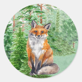 Woodland Fox Kerst sticker