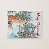Woodland Fox Kerstmis Legpuzzel (Horizontaal)