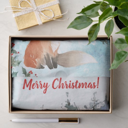 Woodland Fox Kerstmis Tissuepapier (Geschenk)