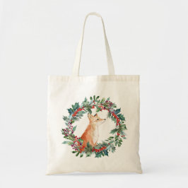 Woodland Fox Kerstmis Tote Bag
