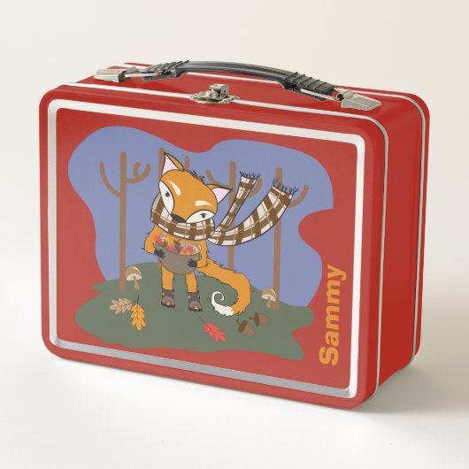 Woodland Fox Kind Metal Lunchbox (Voorkant)