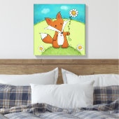 Woodland Fox Little Love voor jou Canvas Afdruk (Insitu (Slaapkamer))