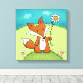 Woodland Fox Little Love voor jou Canvas Afdruk (Insitu (Houten vloer))