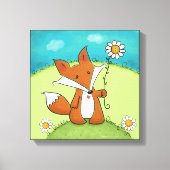 Woodland Fox Little Love voor jou Canvas Afdruk (Voorkant)