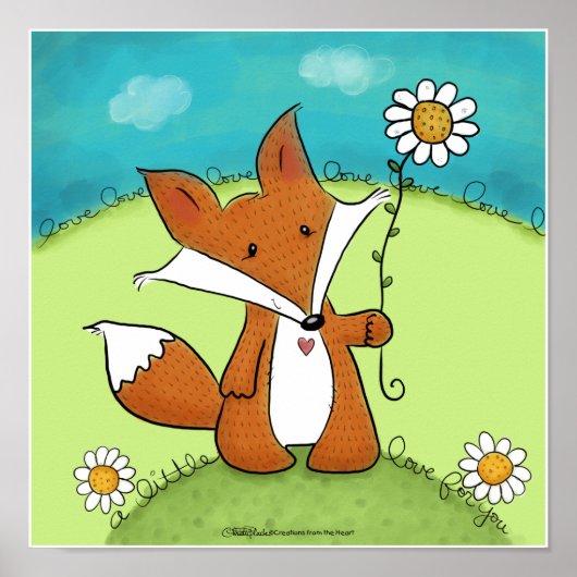 Woodland Fox Little Love voor jou Poster (Voorkant)