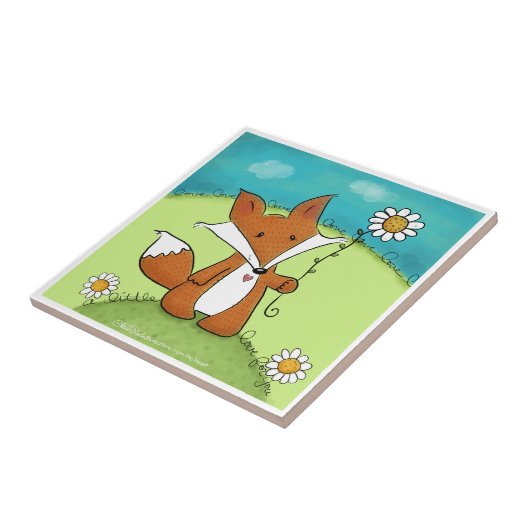 Woodland Fox Little Love voor jou Tegeltje (Zijkant)