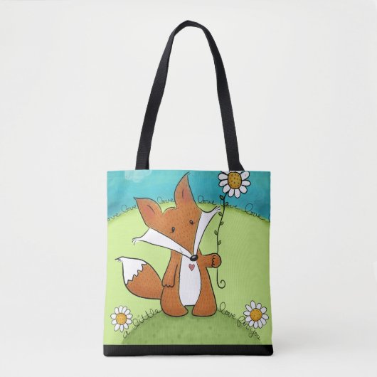 Woodland Fox Little Love voor jou Tote Bag (Voorkant)
