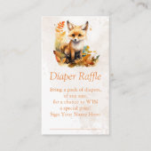 Woodland Fox Luier Raffle Ticket Informatiekaartje (Voorkant)