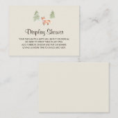 Woodland Fox Meisje Baby Display Douche Informatiekaartje (Voorkant / Achterkant)