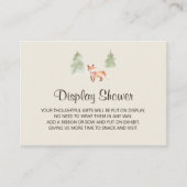 Woodland Fox Meisje Baby Display Douche Informatiekaartje (Voorkant)