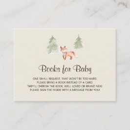 Woodland Fox Meisje Baby shower Boek Aanvraag Informatiekaartje