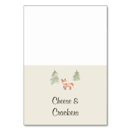 Woodland Fox Meisje Baby shower Buffet Voedseletik Kaart