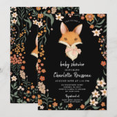 Woodland Fox Meisje Baby shower Kaart (Voorkant / Achterkant)