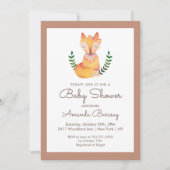 Woodland Fox Meisjes Baby shower Kaart (Voorkant)