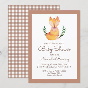 Woodland Fox Meisjes Baby shower Kaart
