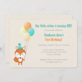 Woodland Fox met ballonnen Kaart (Voorkant / Achterkant)