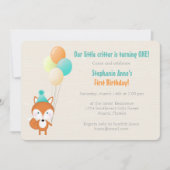 Woodland Fox met ballonnen Kaart (Voorkant)