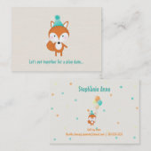 Woodland Fox met ballonnen Speel Datum Kaarten Contactkaartje (Voorkant / Achterkant)