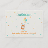 Woodland Fox met ballonnen Speel Datum Kaarten Contactkaartje (Achterkant)